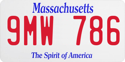 MA license plate 9MW786