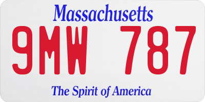 MA license plate 9MW787