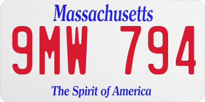 MA license plate 9MW794
