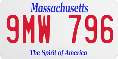 MA license plate 9MW796