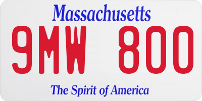MA license plate 9MW800