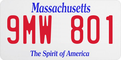 MA license plate 9MW801