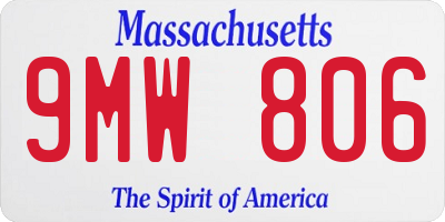 MA license plate 9MW806
