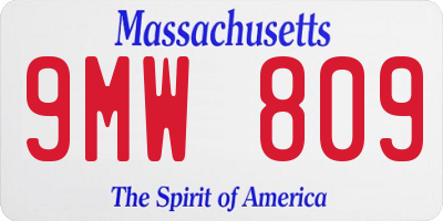 MA license plate 9MW809