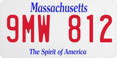 MA license plate 9MW812