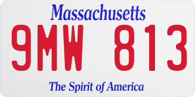 MA license plate 9MW813
