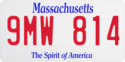 MA license plate 9MW814