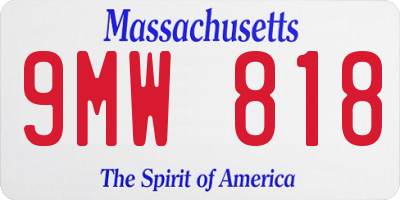 MA license plate 9MW818