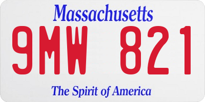MA license plate 9MW821