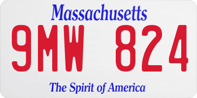 MA license plate 9MW824