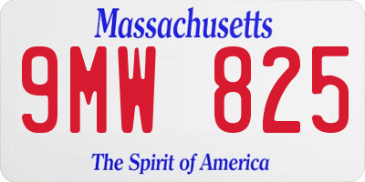 MA license plate 9MW825