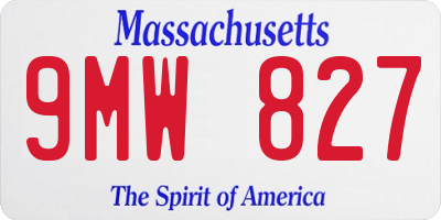 MA license plate 9MW827