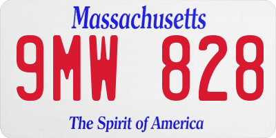 MA license plate 9MW828