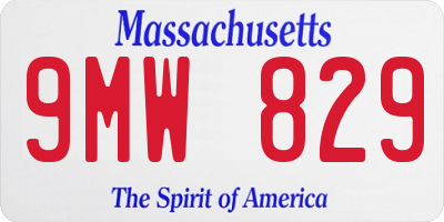 MA license plate 9MW829