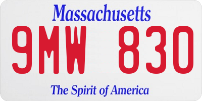 MA license plate 9MW830