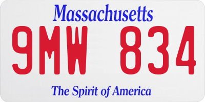 MA license plate 9MW834