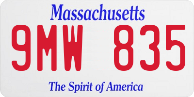 MA license plate 9MW835
