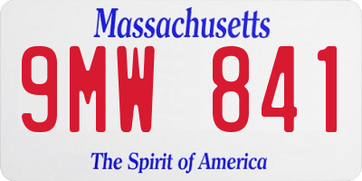 MA license plate 9MW841