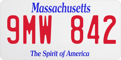 MA license plate 9MW842