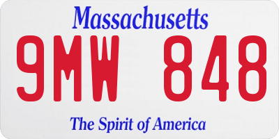 MA license plate 9MW848