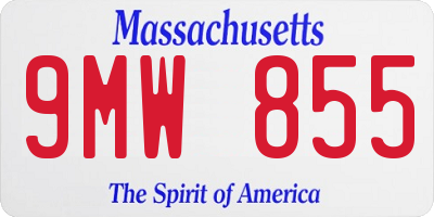MA license plate 9MW855