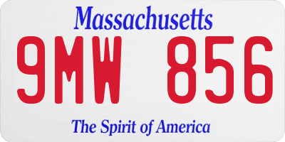 MA license plate 9MW856
