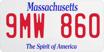 MA license plate 9MW860