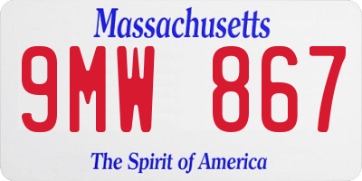 MA license plate 9MW867