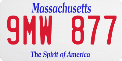 MA license plate 9MW877