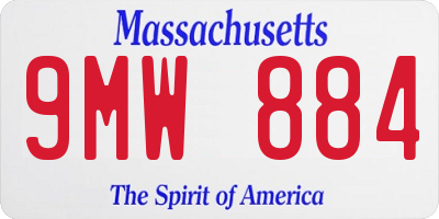 MA license plate 9MW884