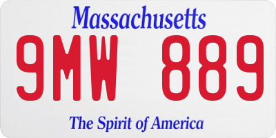 MA license plate 9MW889