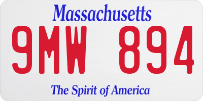 MA license plate 9MW894