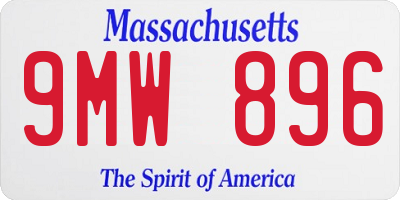 MA license plate 9MW896