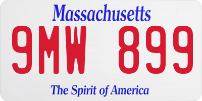 MA license plate 9MW899
