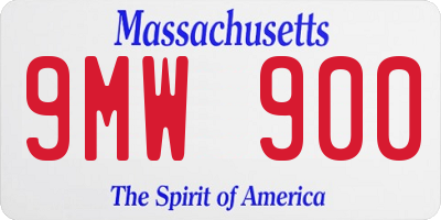 MA license plate 9MW900
