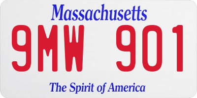 MA license plate 9MW901