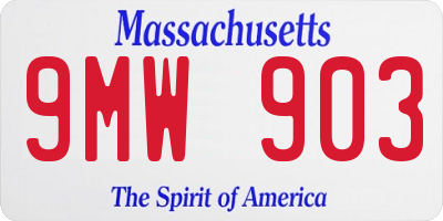 MA license plate 9MW903