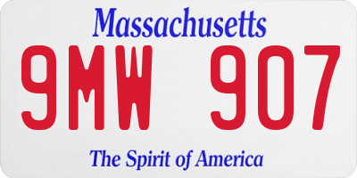 MA license plate 9MW907