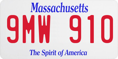 MA license plate 9MW910