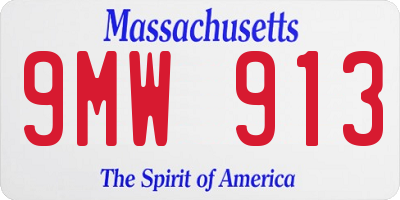 MA license plate 9MW913