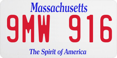 MA license plate 9MW916