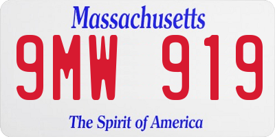 MA license plate 9MW919