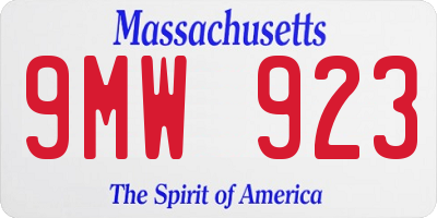 MA license plate 9MW923