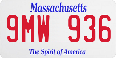 MA license plate 9MW936