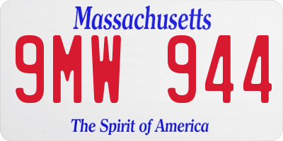 MA license plate 9MW944