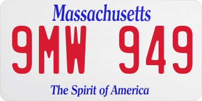 MA license plate 9MW949
