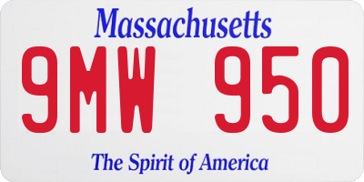 MA license plate 9MW950