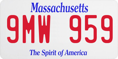 MA license plate 9MW959
