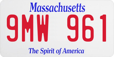 MA license plate 9MW961