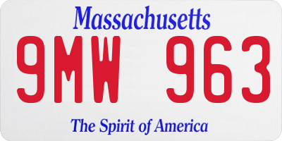 MA license plate 9MW963